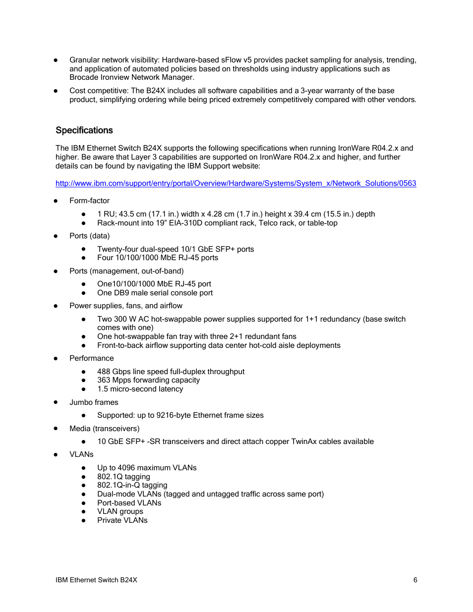 Specifications | IBM REDBOOKS B24X User Manual | Page 6 / 22
