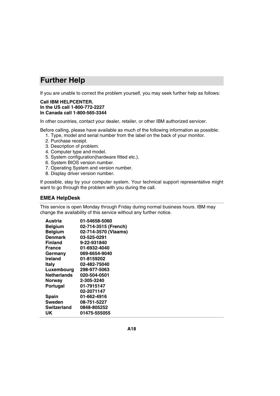Further help | IBM T56A User Manual | Page 30 / 41