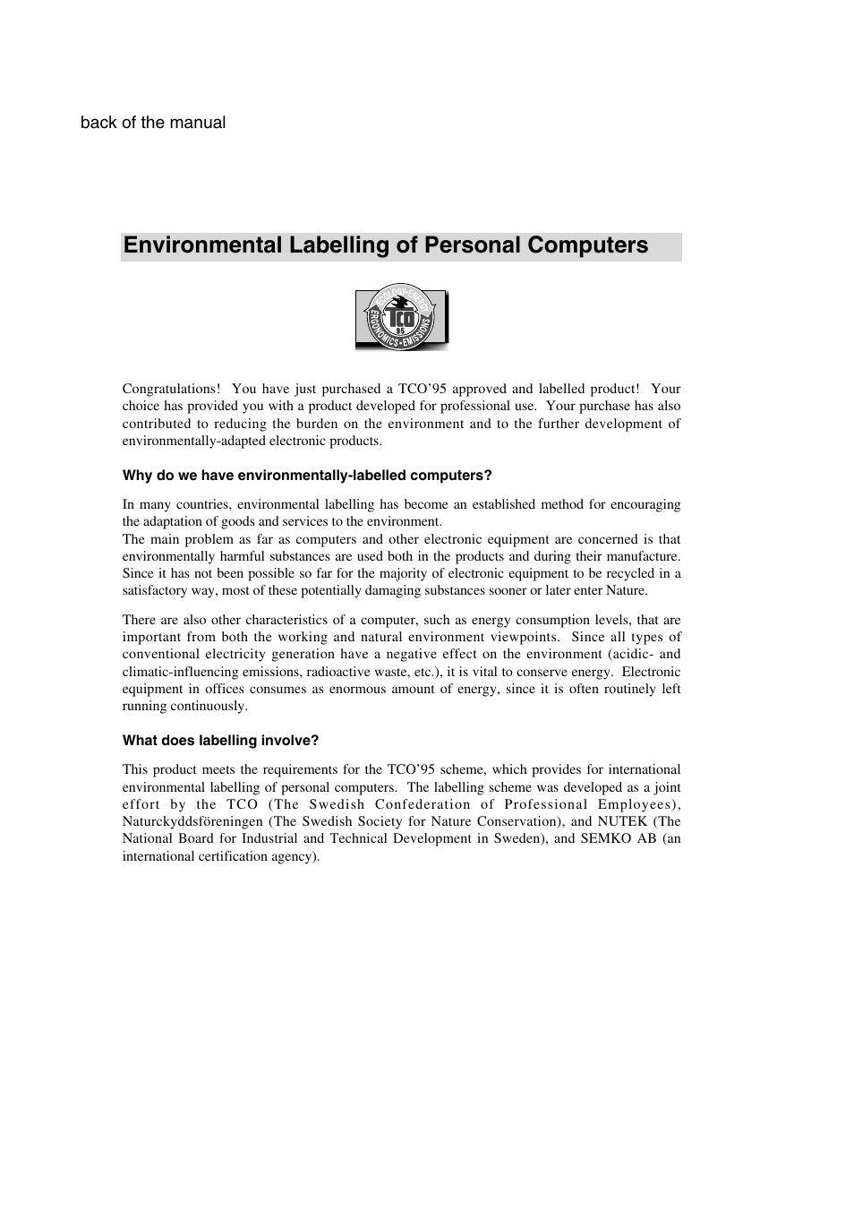 Environmental labelling of personal computers | IBM T56A User Manual | Page 36 / 41