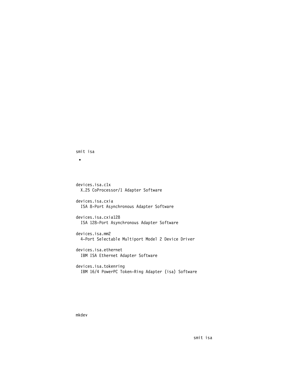 2 selecting isa adapter hardware parameters, 3 installing device drivers, 4 defining isa adapters at aix level | IBM RS/6000 User Manual | Page 130 / 228