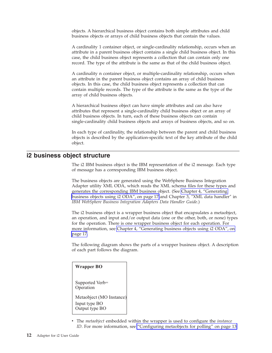 I2 business object structure | IBM WebSphere Business Integration Adapter User Manual | Page 22 / 92