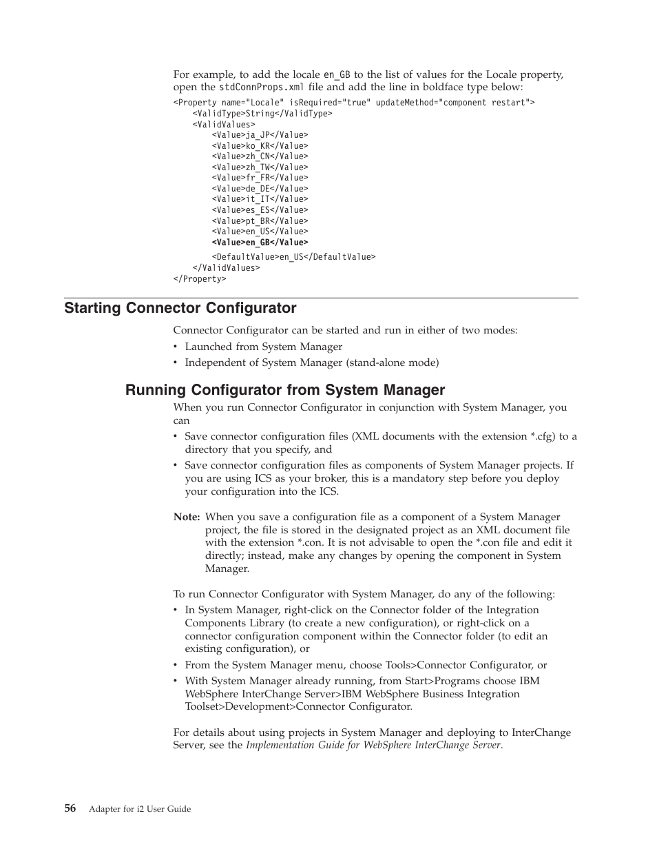 Starting connector configurator, Running configurator from system manager | IBM WebSphere Business Integration Adapter User Manual | Page 66 / 92
