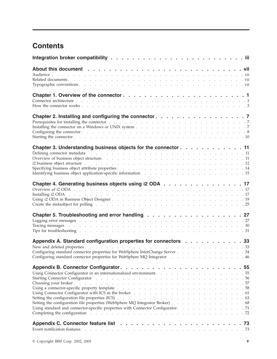 IBM WebSphere Business Integration Adapter User Manual | Page 7 / 92