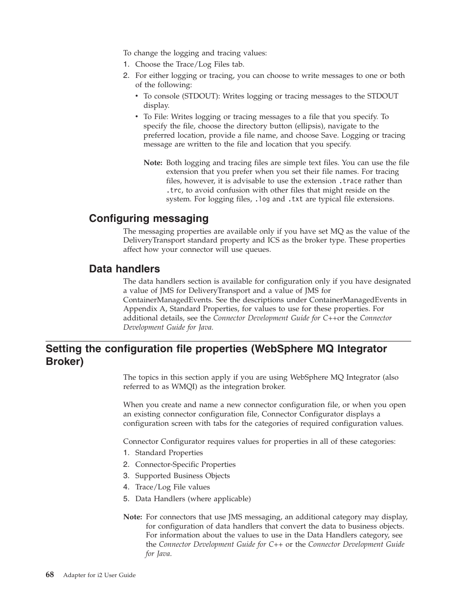 Configuring messaging, Data handlers | IBM WebSphere Business Integration Adapter User Manual | Page 78 / 92