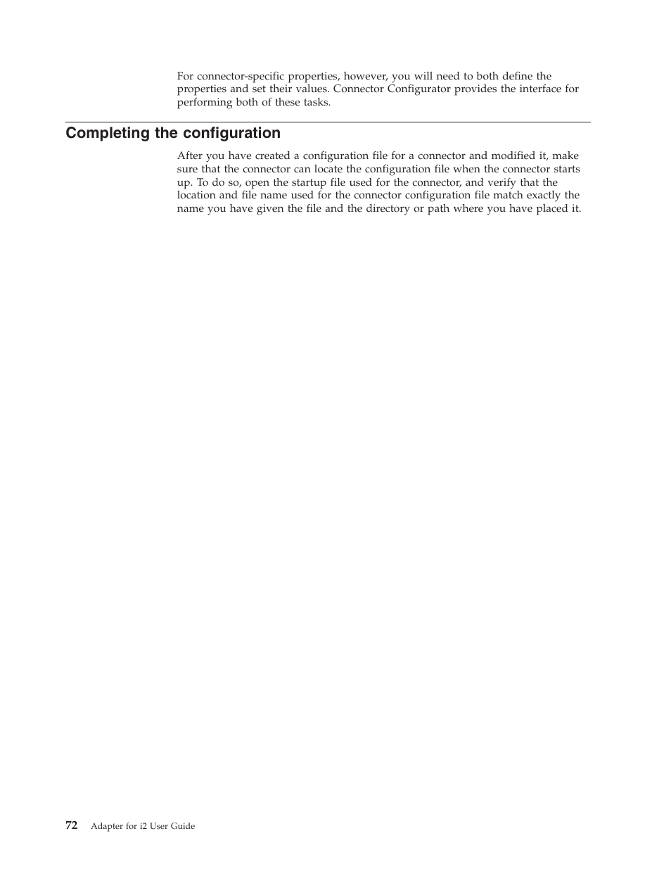 Completing the configuration | IBM WebSphere Business Integration Adapter User Manual | Page 82 / 92