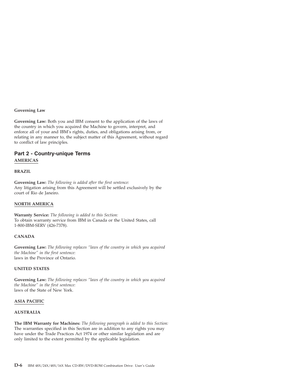 Part 2 - country-unique terms | IBM 22P7035 User Manual | Page 38 / 54