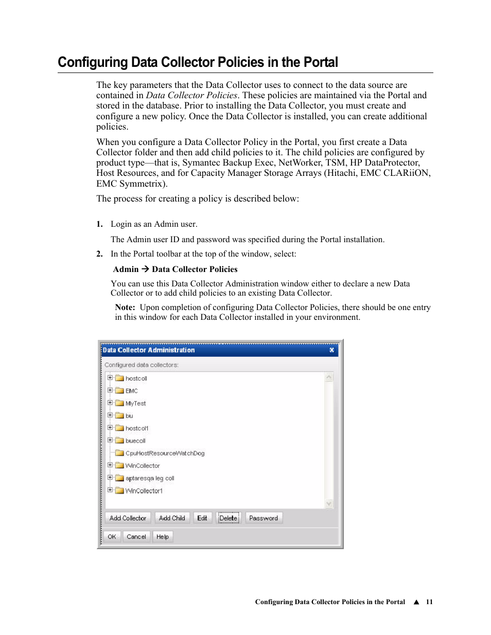 Configuring data collector policies in the portal | IBM APTARE 6.5 User Manual | Page 17 / 46