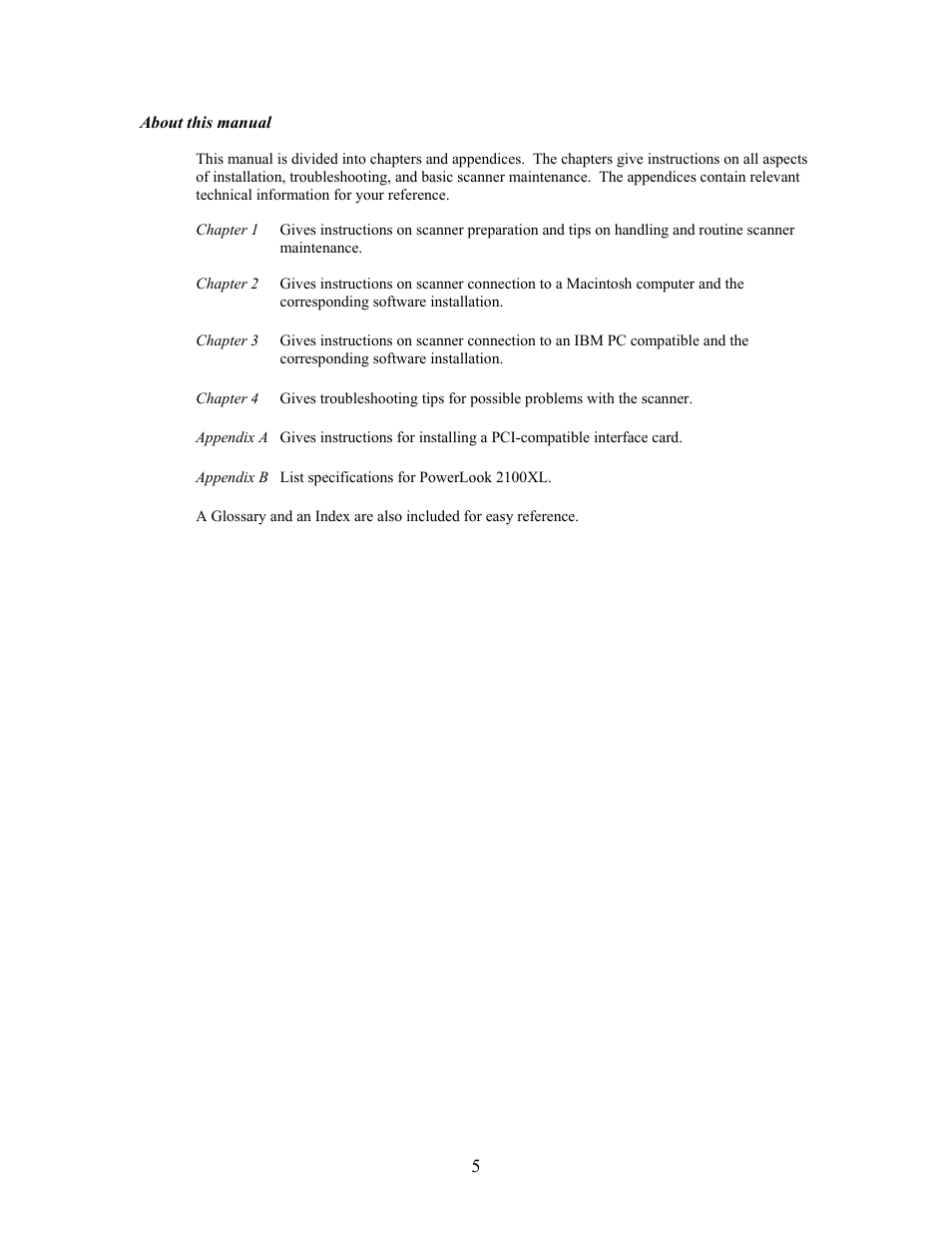 About this manual | IBM PowerLook 2100XL User Manual | Page 5 / 26