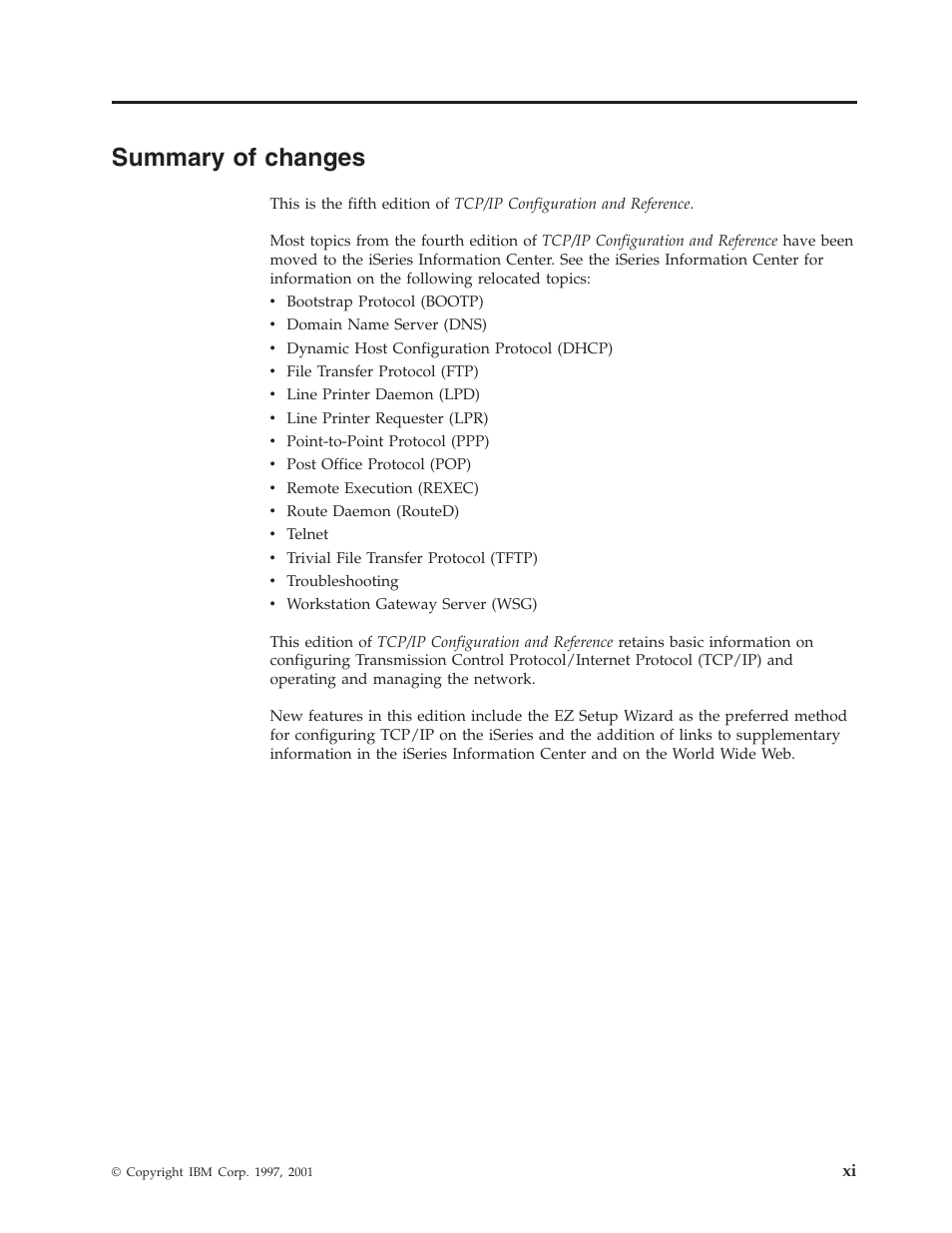 Summary of changes, Summary of changes . . . . . . . . . xi | IBM SC41-5420-04 User Manual | Page 13 / 116