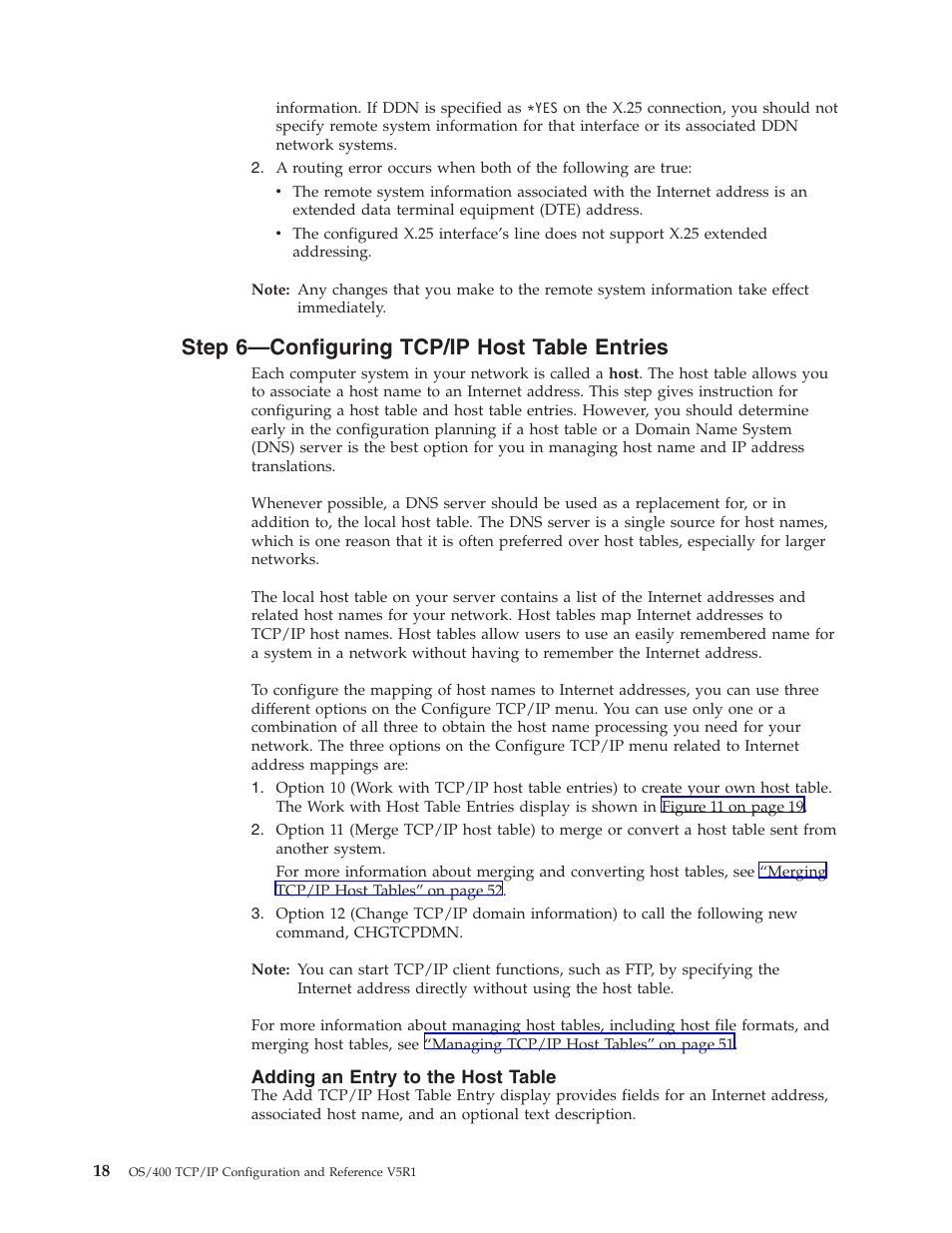 Step 6—configuring tcp/ip host table entries, Adding an entry to the host table | IBM SC41-5420-04 User Manual | Page 32 / 116