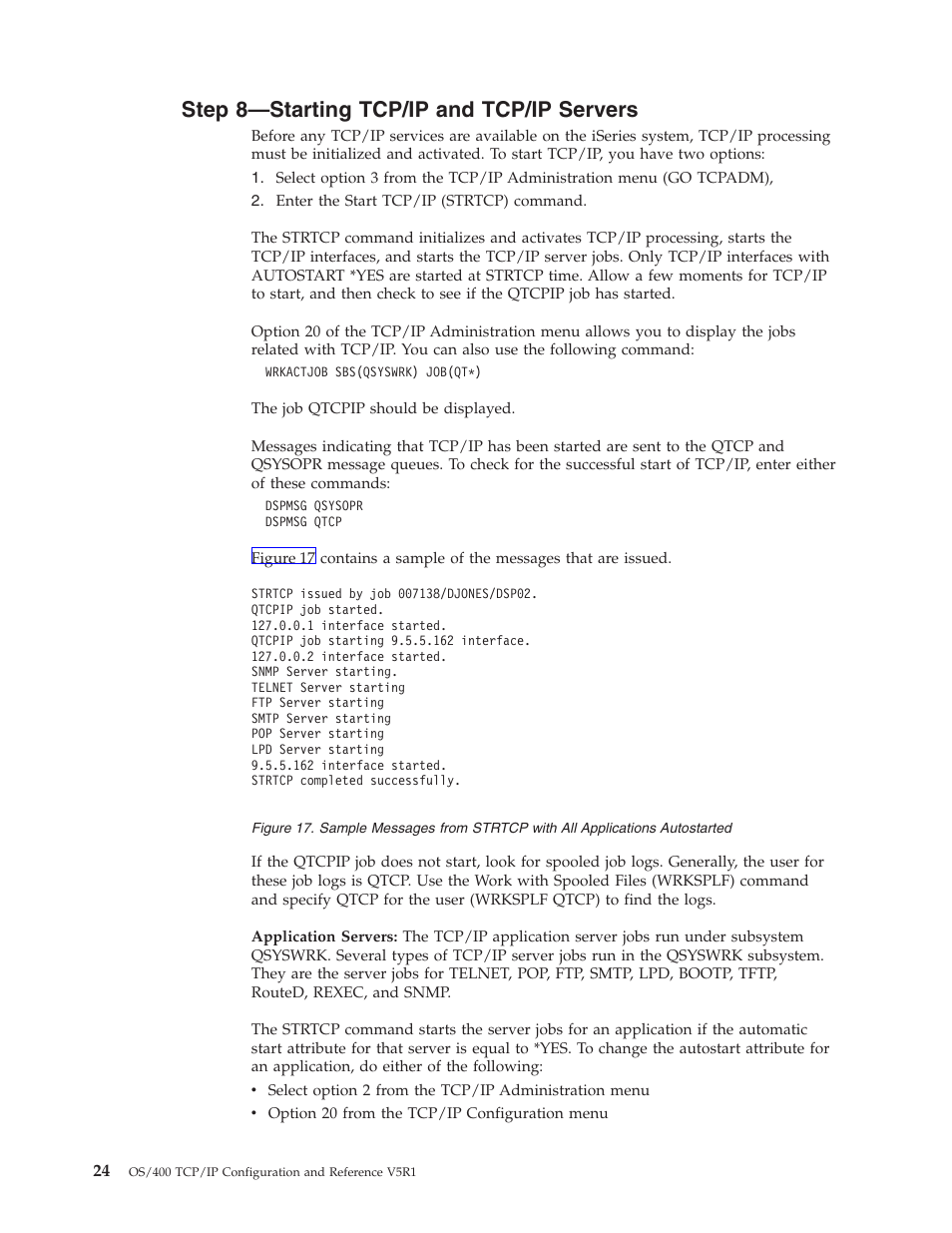 Step 8—starting tcp/ip and tcp/ip servers | IBM SC41-5420-04 User Manual | Page 38 / 116
