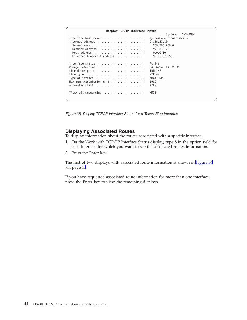 Displaying associated routes | IBM SC41-5420-04 User Manual | Page 58 / 116