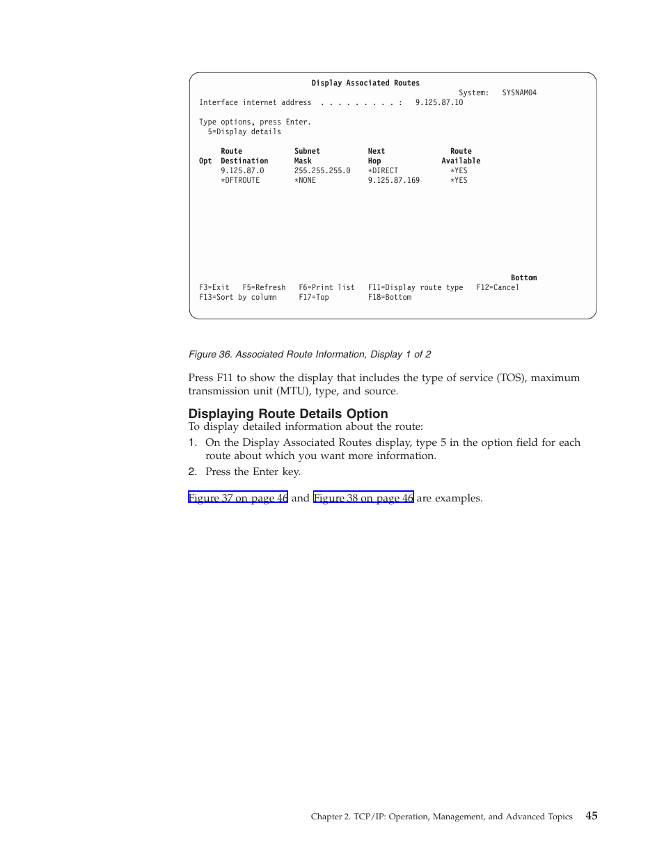 Displaying route details option | IBM SC41-5420-04 User Manual | Page 59 / 116