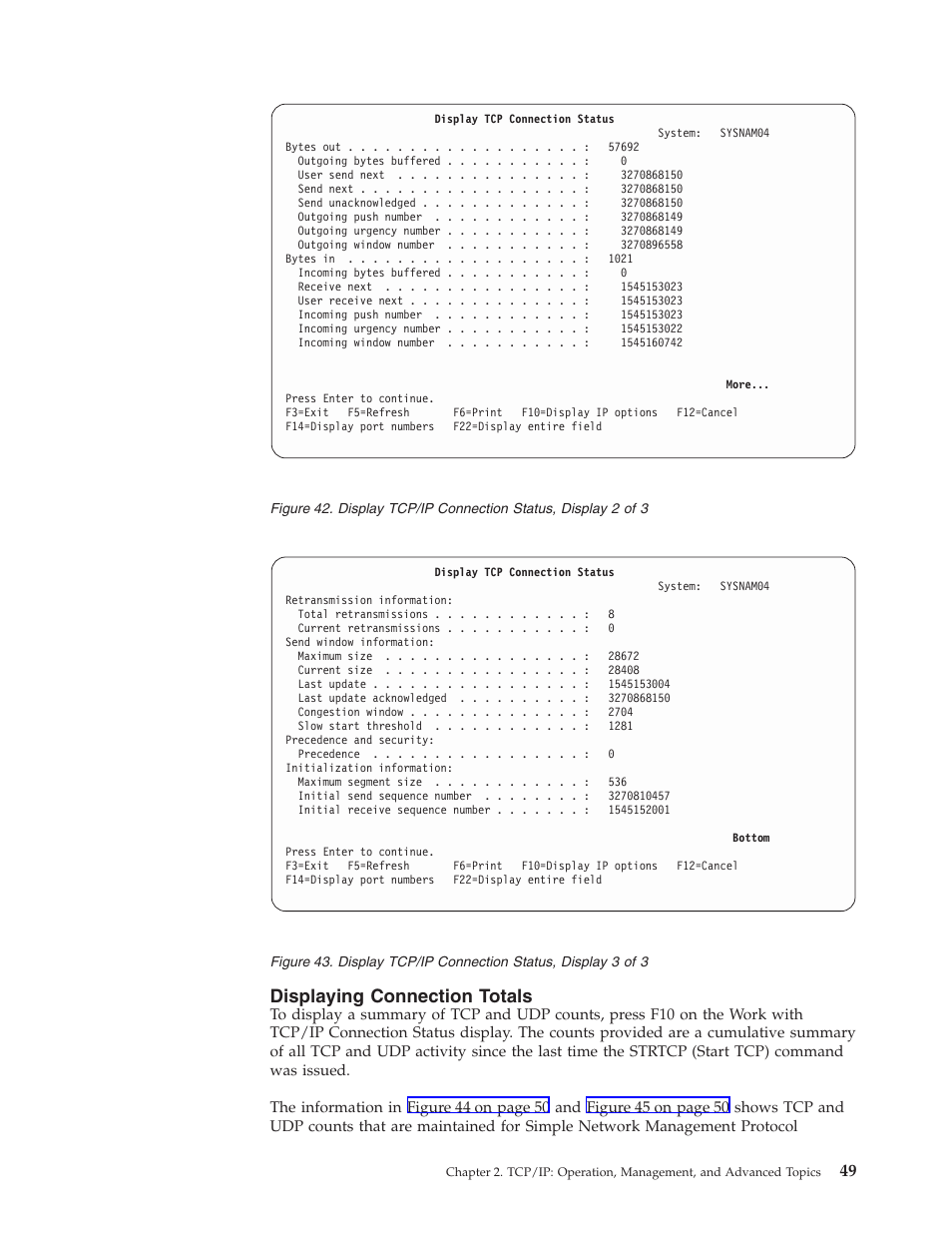 Displaying connection totals | IBM SC41-5420-04 User Manual | Page 63 / 116