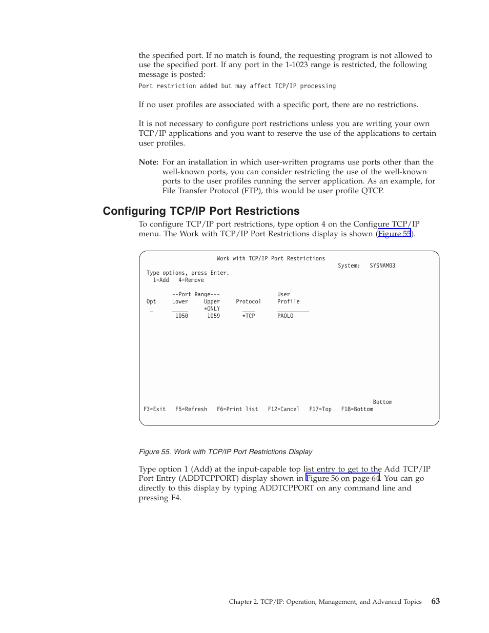 Configuring tcp/ip port restrictions | IBM SC41-5420-04 User Manual | Page 77 / 116