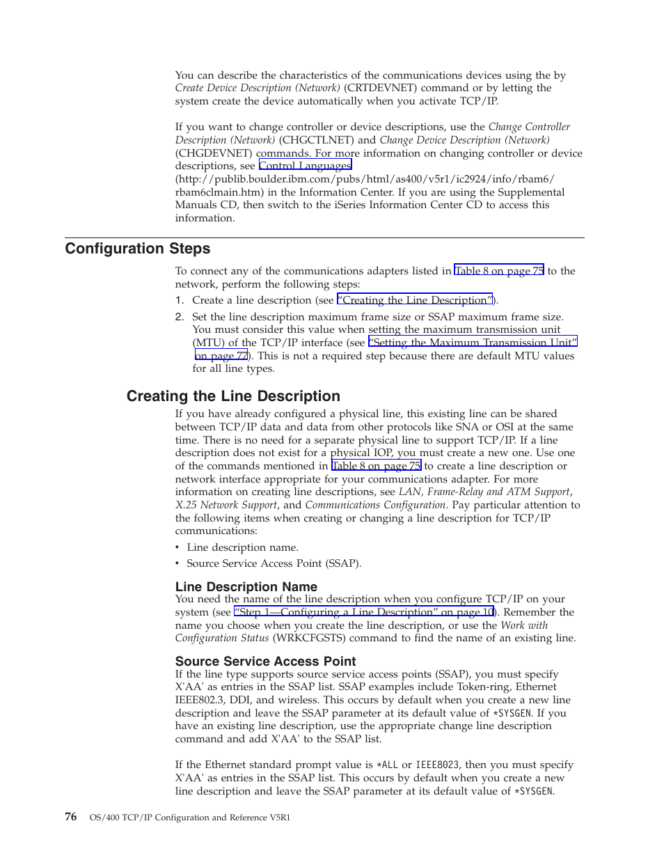 Configuration steps, Creating the line description, Line description name | Source service access point | IBM SC41-5420-04 User Manual | Page 90 / 116