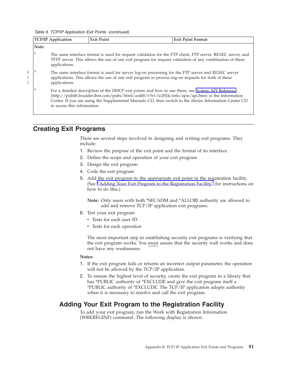 Creating exit programs | IBM SC41-5420-04 User Manual | Page 95 / 116