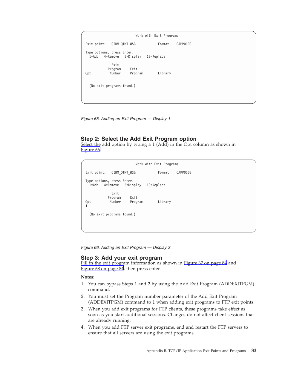 Step 2: select the add exit program option, Step 3: add your exit program | IBM SC41-5420-04 User Manual | Page 97 / 116