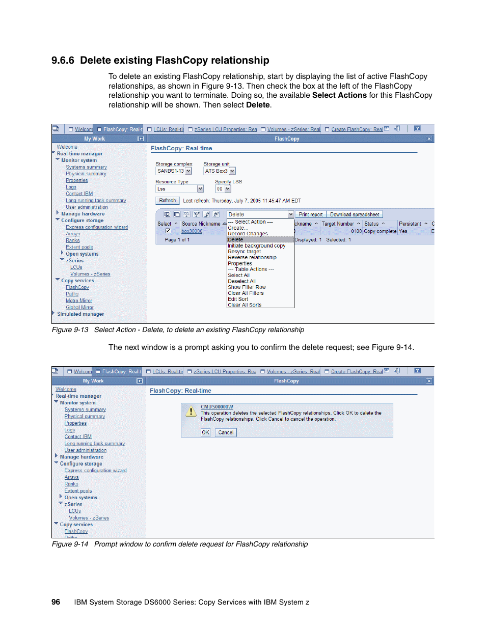 6 delete existing flashcopy relationship | IBM DS6000 User Manual | Page 120 / 578