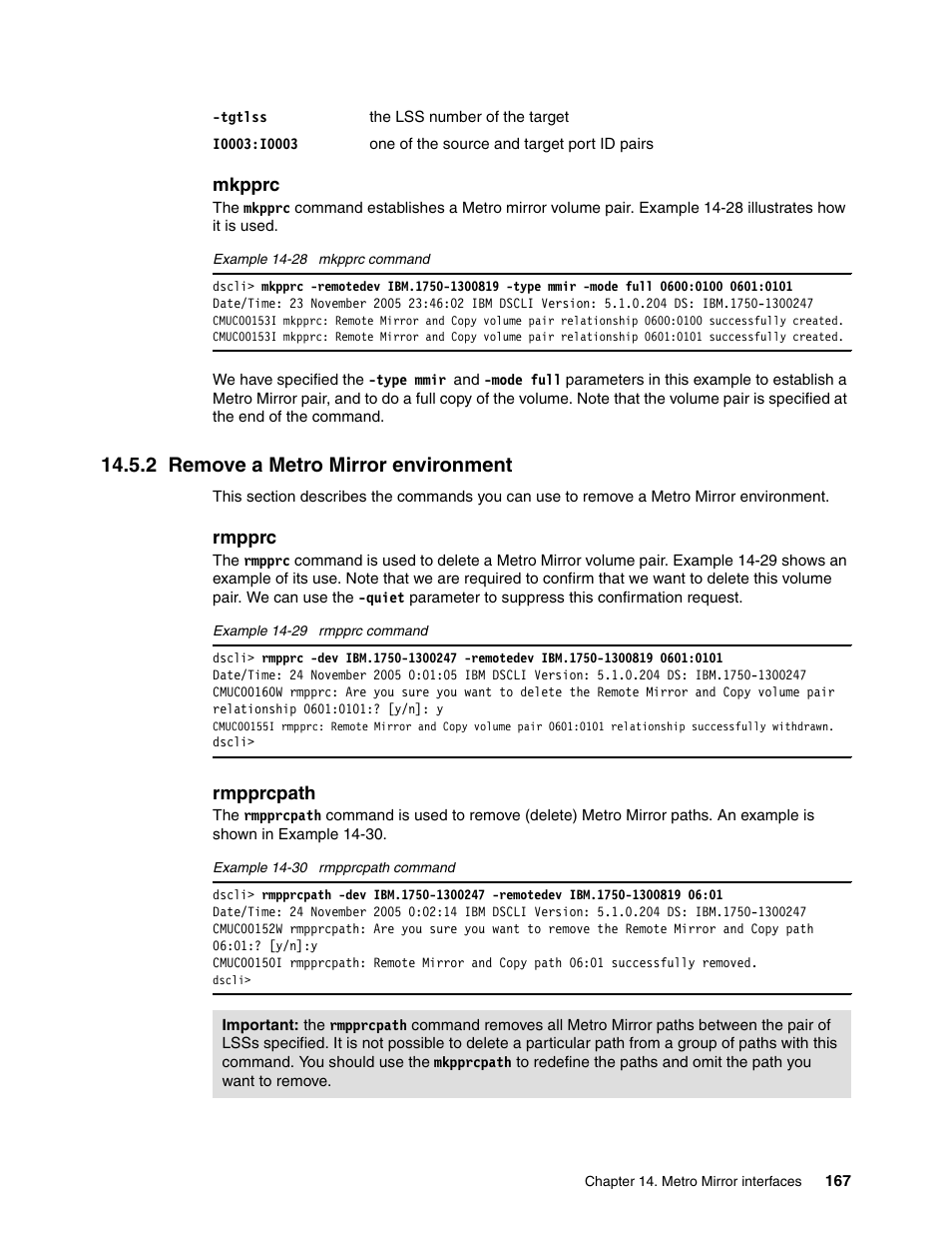 2 remove a metro mirror environment | IBM DS6000 User Manual | Page 191 / 578