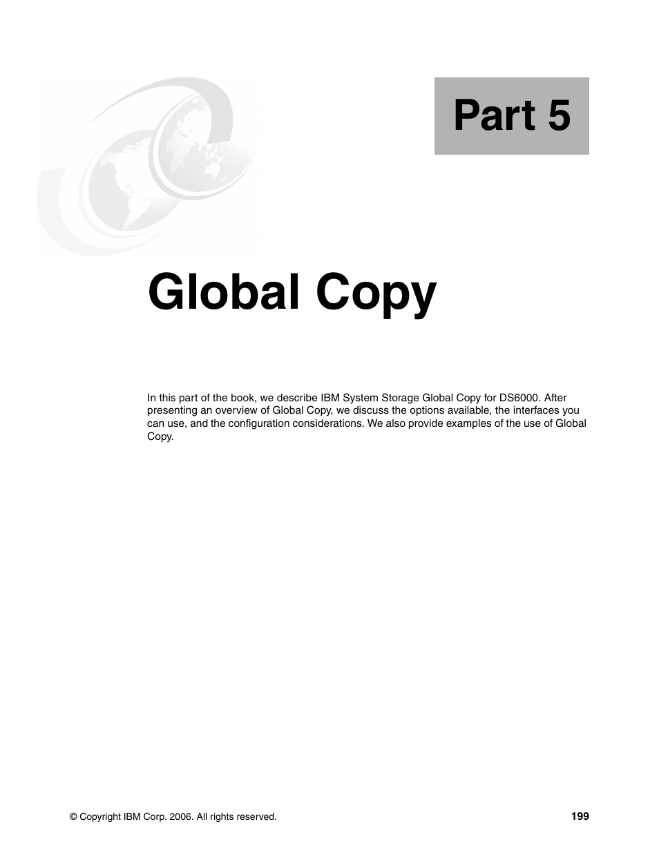 Part 5 global copy, Part 5. global copy, Global copy | Part 5 | IBM DS6000 User Manual | Page 223 / 578