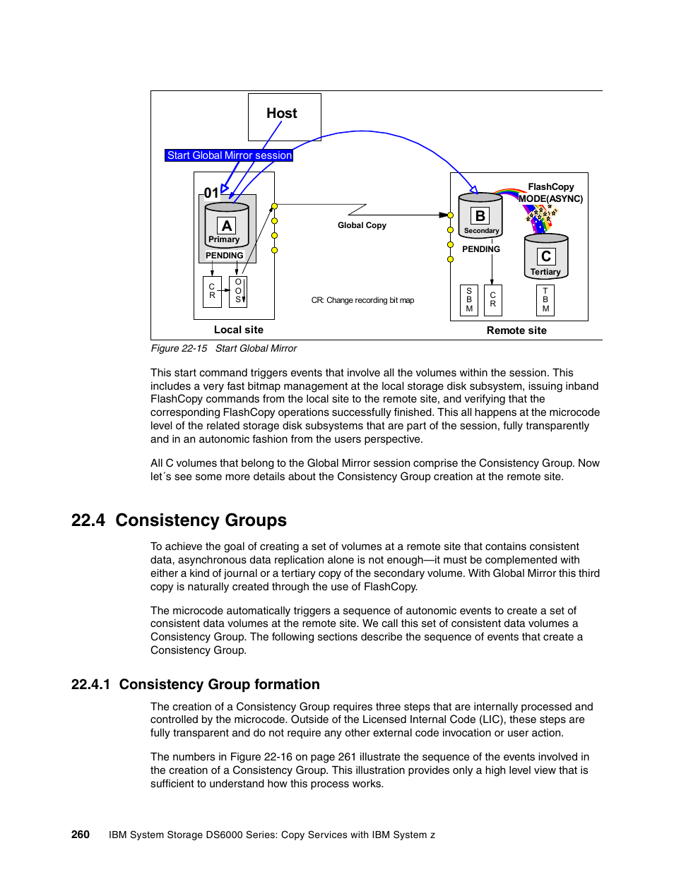 4 consistency groups, 1 consistency group formation, Host | IBM DS6000 User Manual | Page 284 / 578