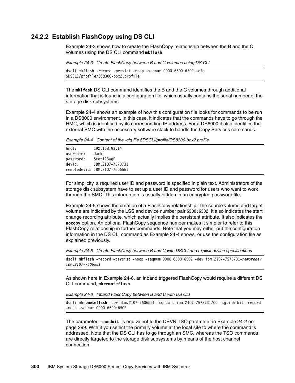 2 establish flashcopy using ds cli | IBM DS6000 User Manual | Page 324 / 578