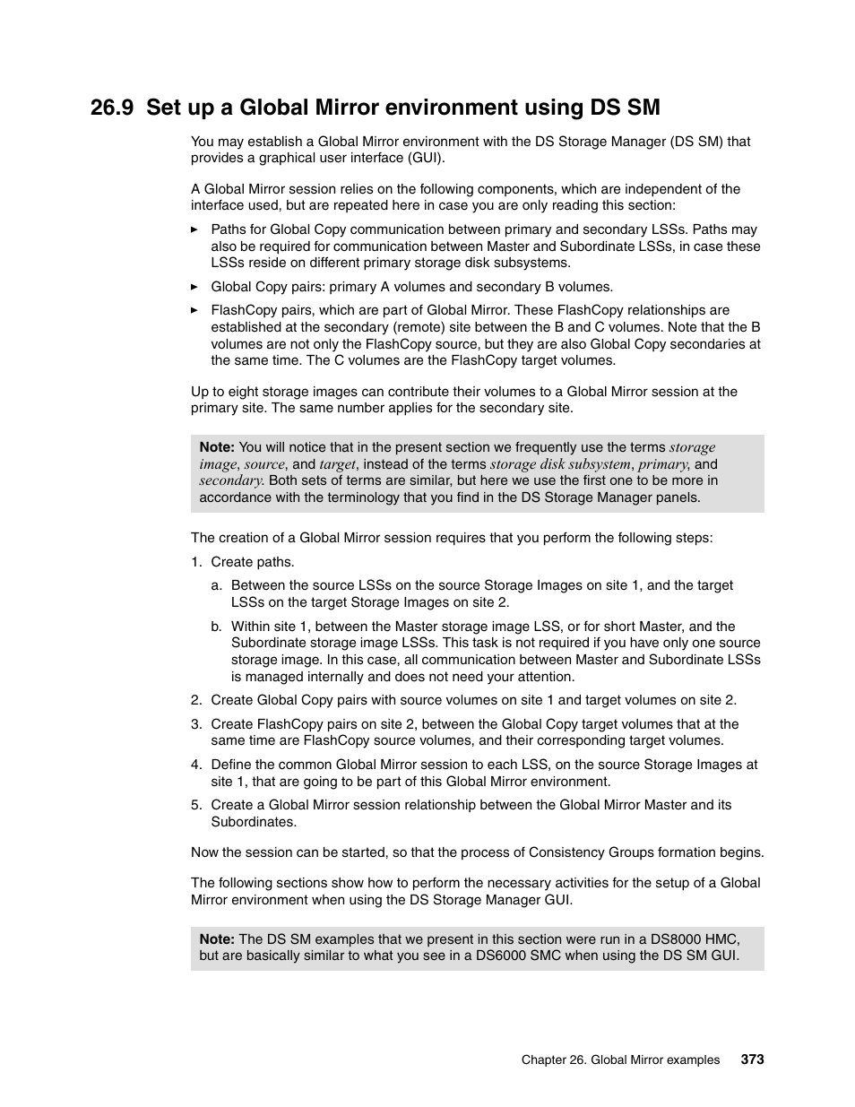 9 set up a global mirror environment using ds sm | IBM DS6000 User Manual | Page 397 / 578