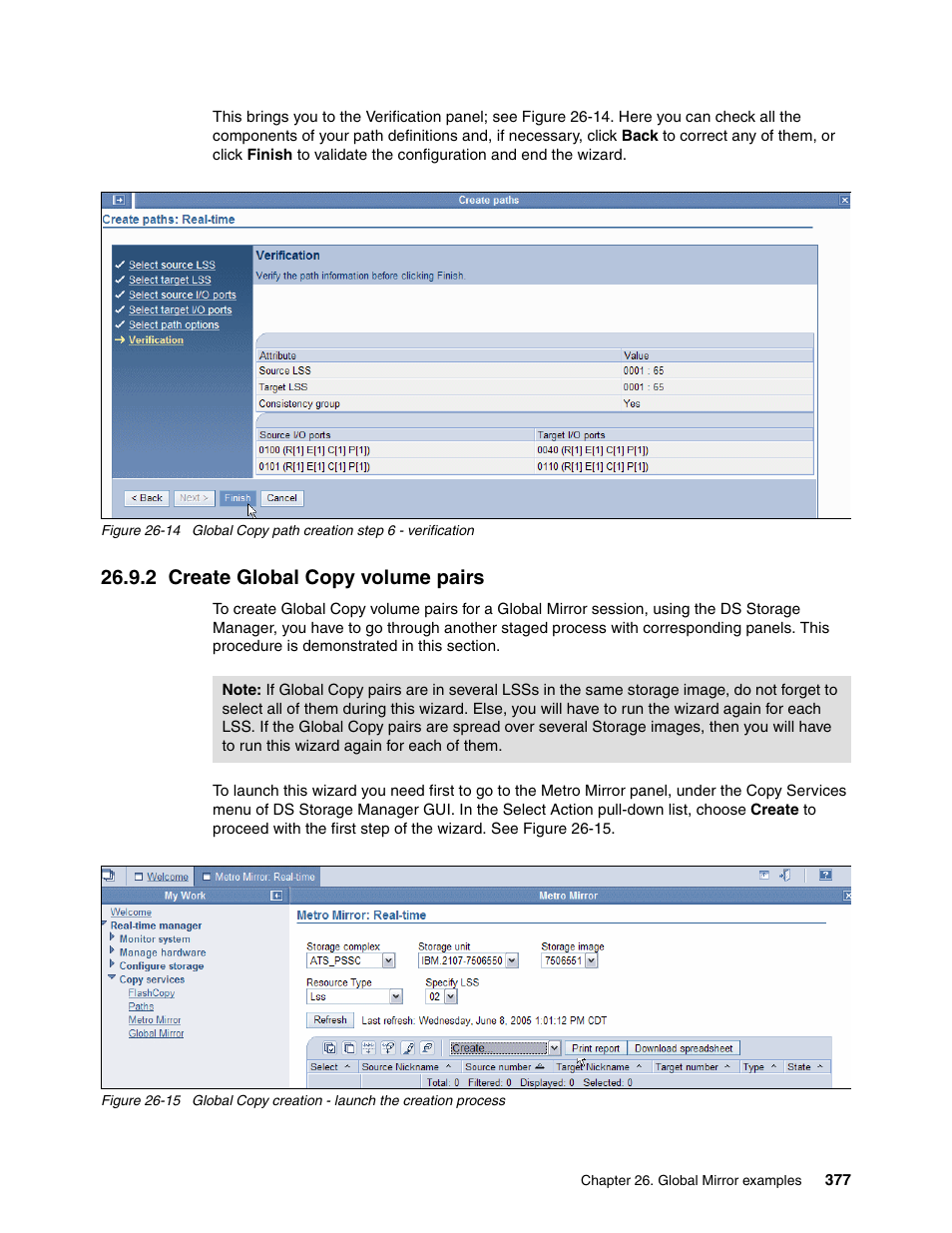 2 create global copy volume pairs | IBM DS6000 User Manual | Page 401 / 578