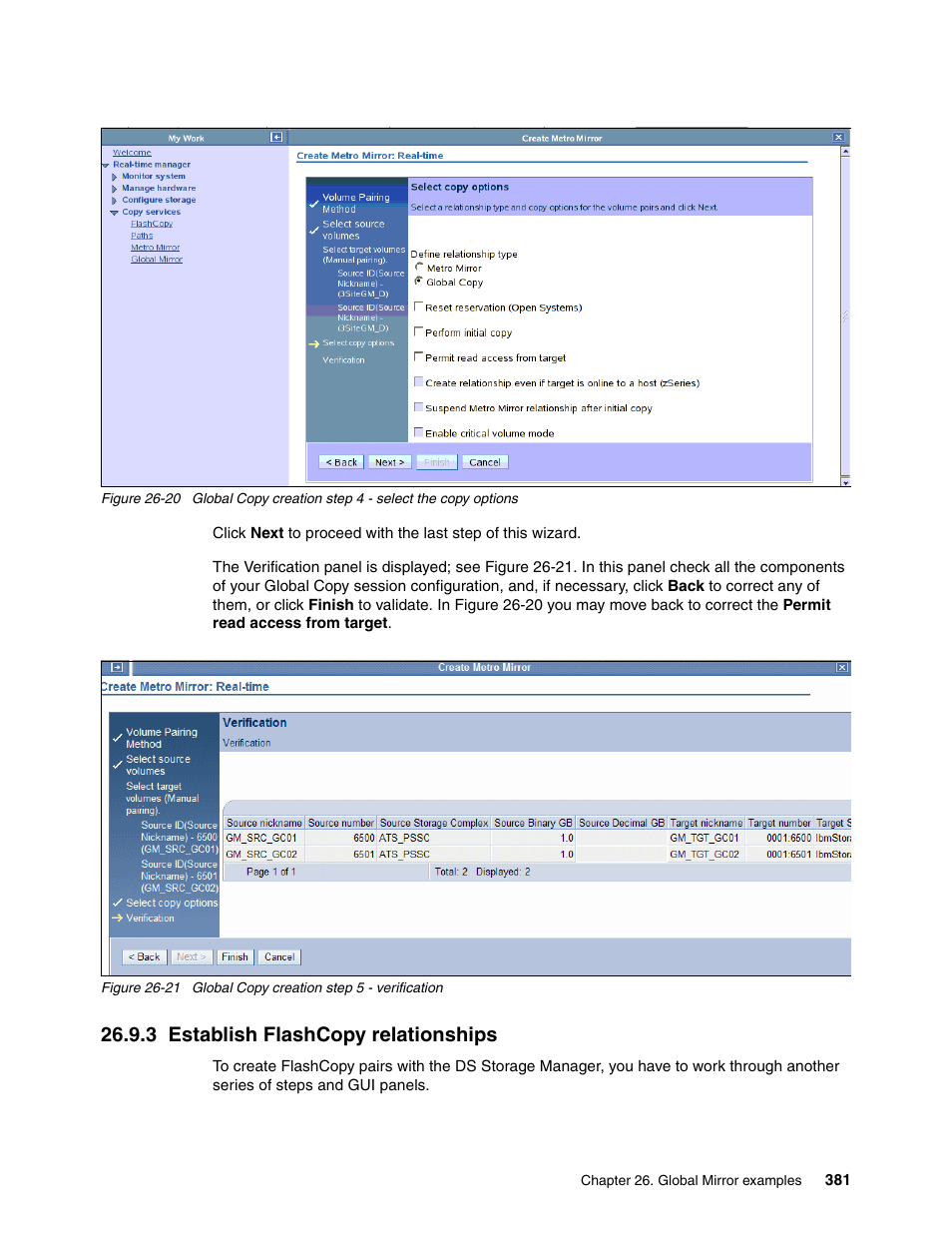 3 establish flashcopy relationships | IBM DS6000 User Manual | Page 405 / 578