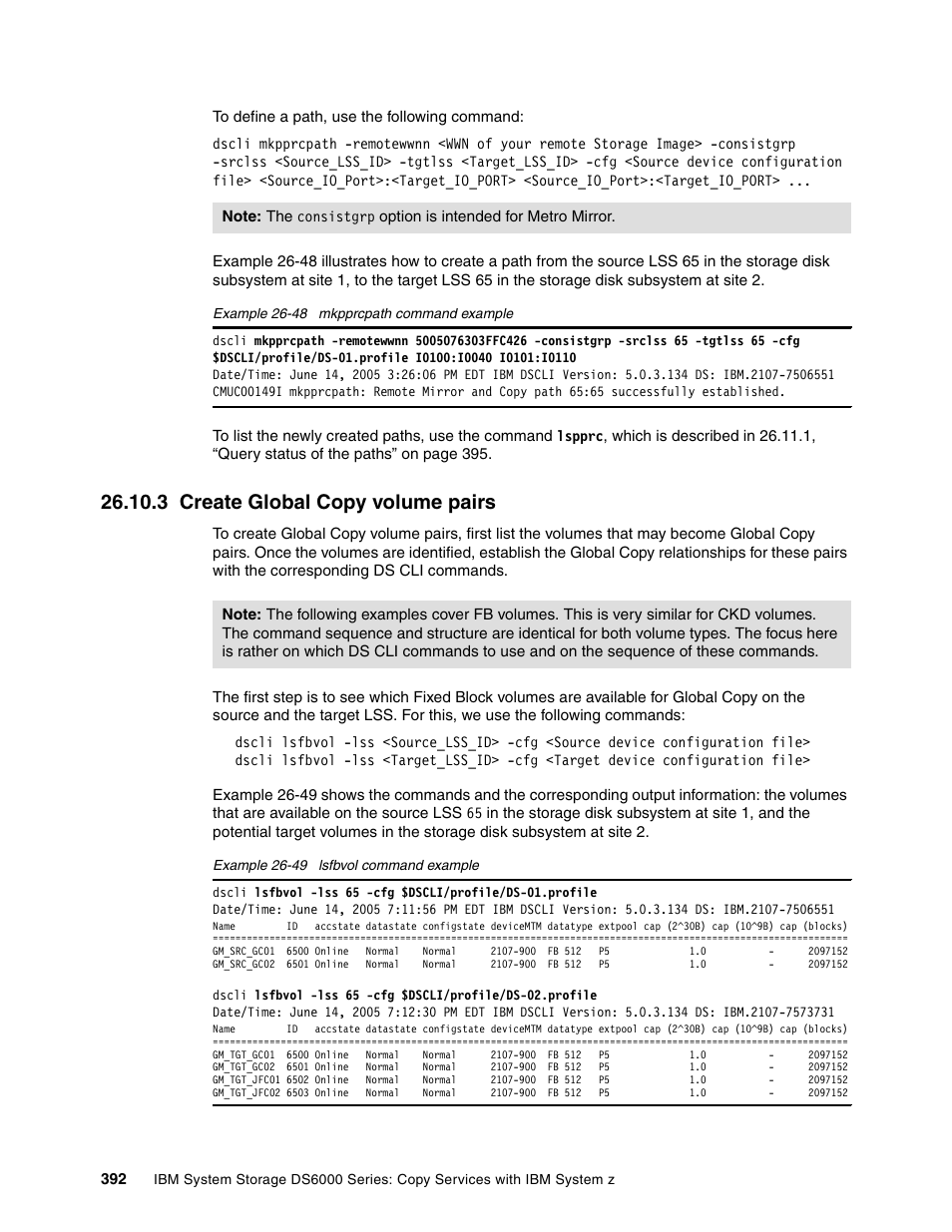 3 create global copy volume pairs | IBM DS6000 User Manual | Page 416 / 578