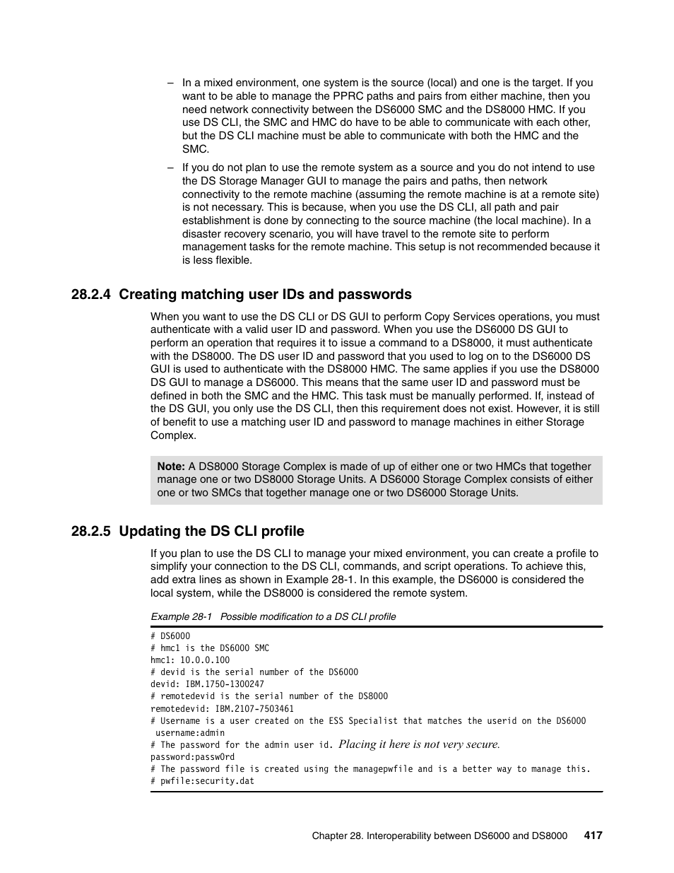 4 creating matching user ids and passwords, 5 updating the ds cli profile | IBM DS6000 User Manual | Page 441 / 578