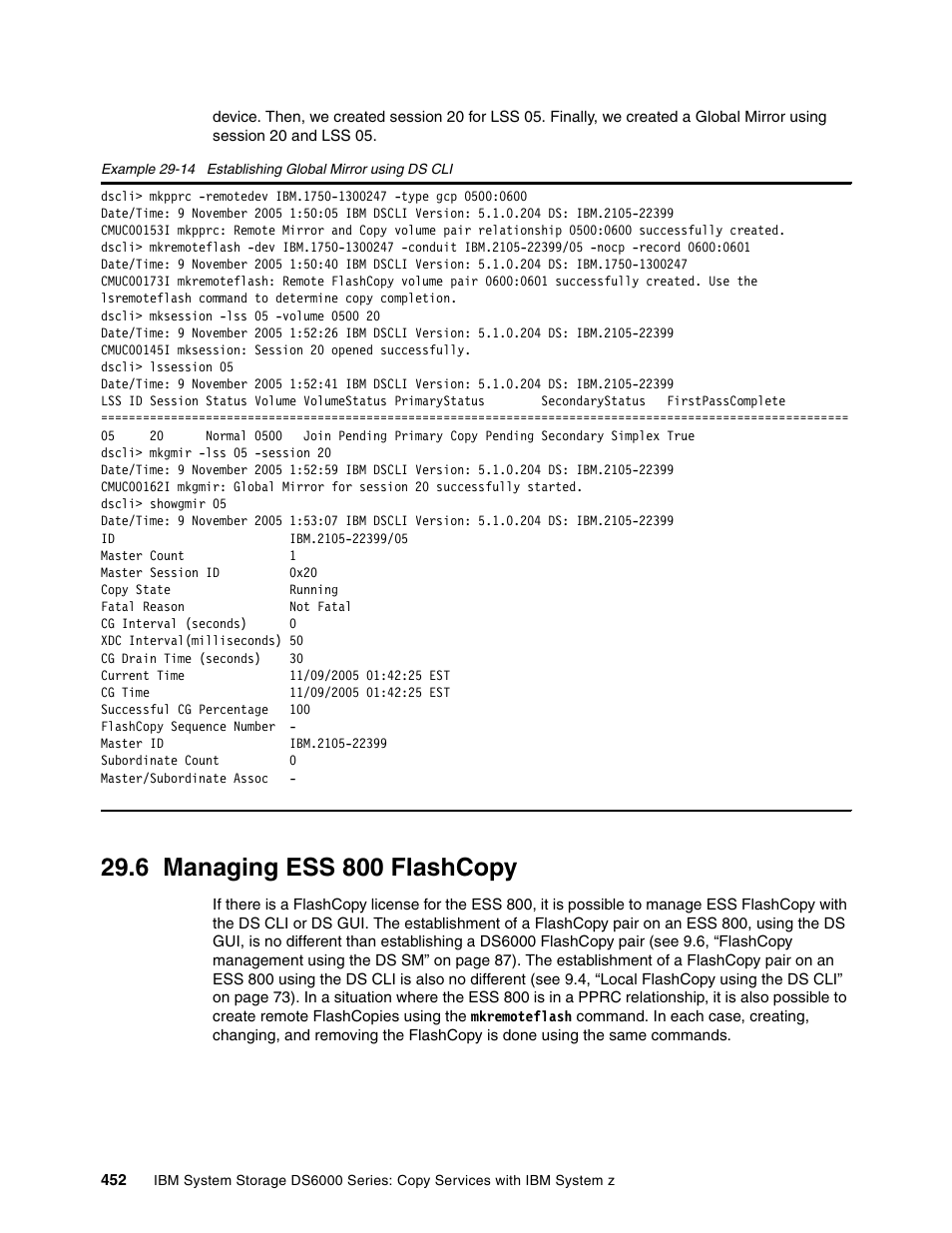 6 managing ess 800 flashcopy, Managing ess 800 flashcopy | IBM DS6000 User Manual | Page 476 / 578