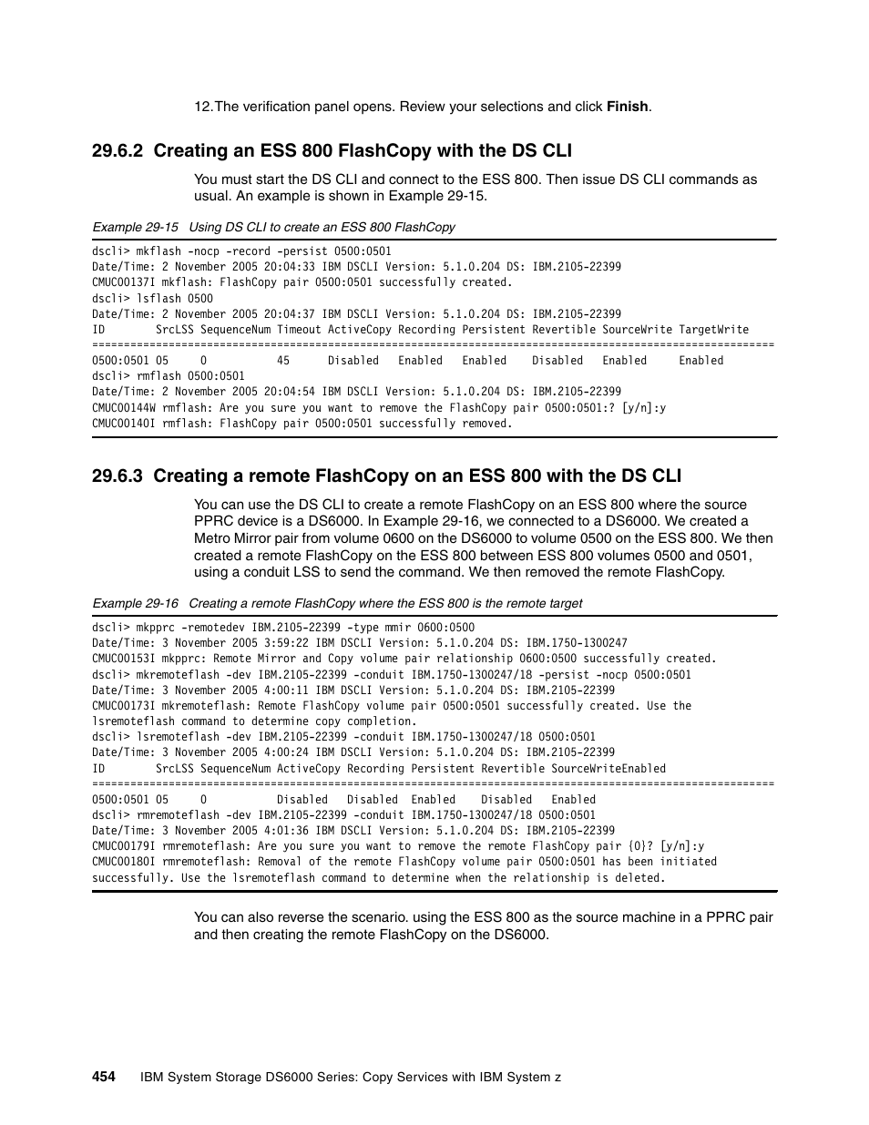 2 creating an ess 800 flashcopy with the ds cli | IBM DS6000 User Manual | Page 478 / 578