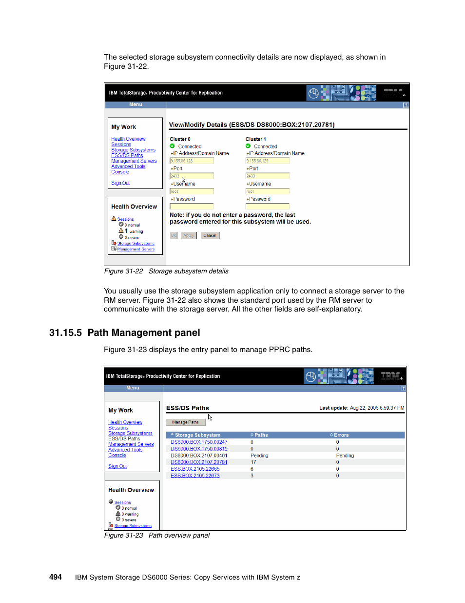 5 path management panel | IBM DS6000 User Manual | Page 518 / 578