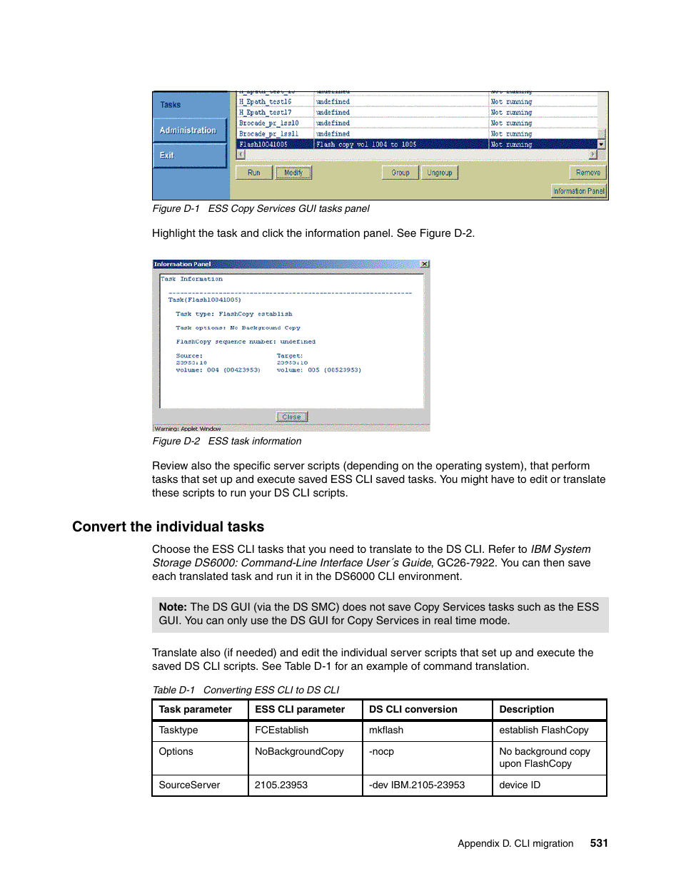 Convert the individual tasks | IBM DS6000 User Manual | Page 555 / 578