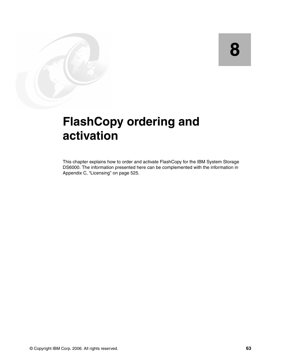 Chapter 8. flashcopy ordering and activation, Flashcopy ordering and activation | IBM DS6000 User Manual | Page 87 / 578