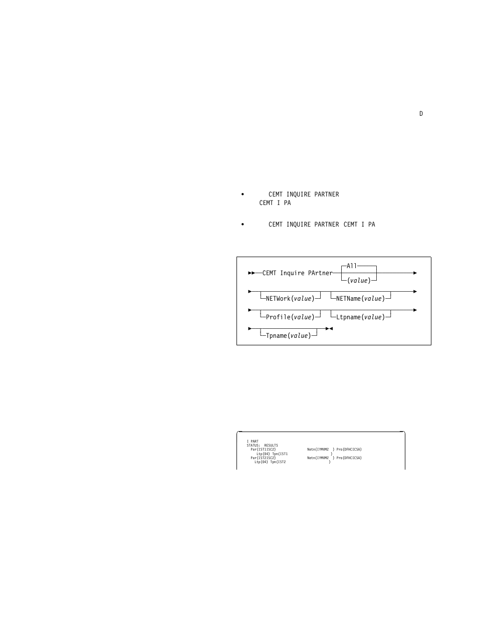 Cemt inquire partner | IBM CICS Transaction Server for OS/390 SC33-1686-02 User Manual | Page 120 / 317