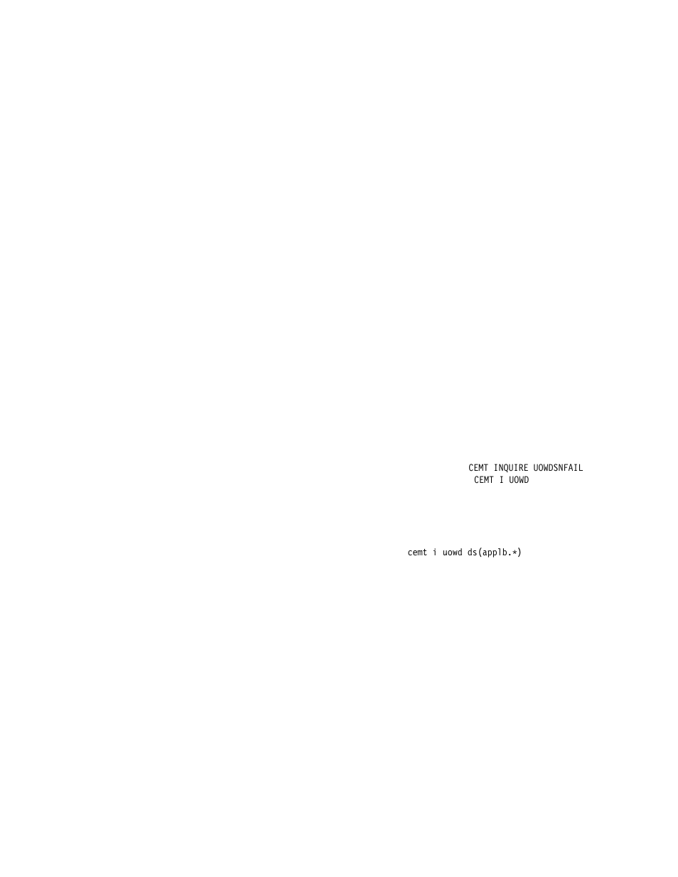 Cemt inquire uowdsnfail | IBM CICS Transaction Server for OS/390 SC33-1686-02 User Manual | Page 163 / 317