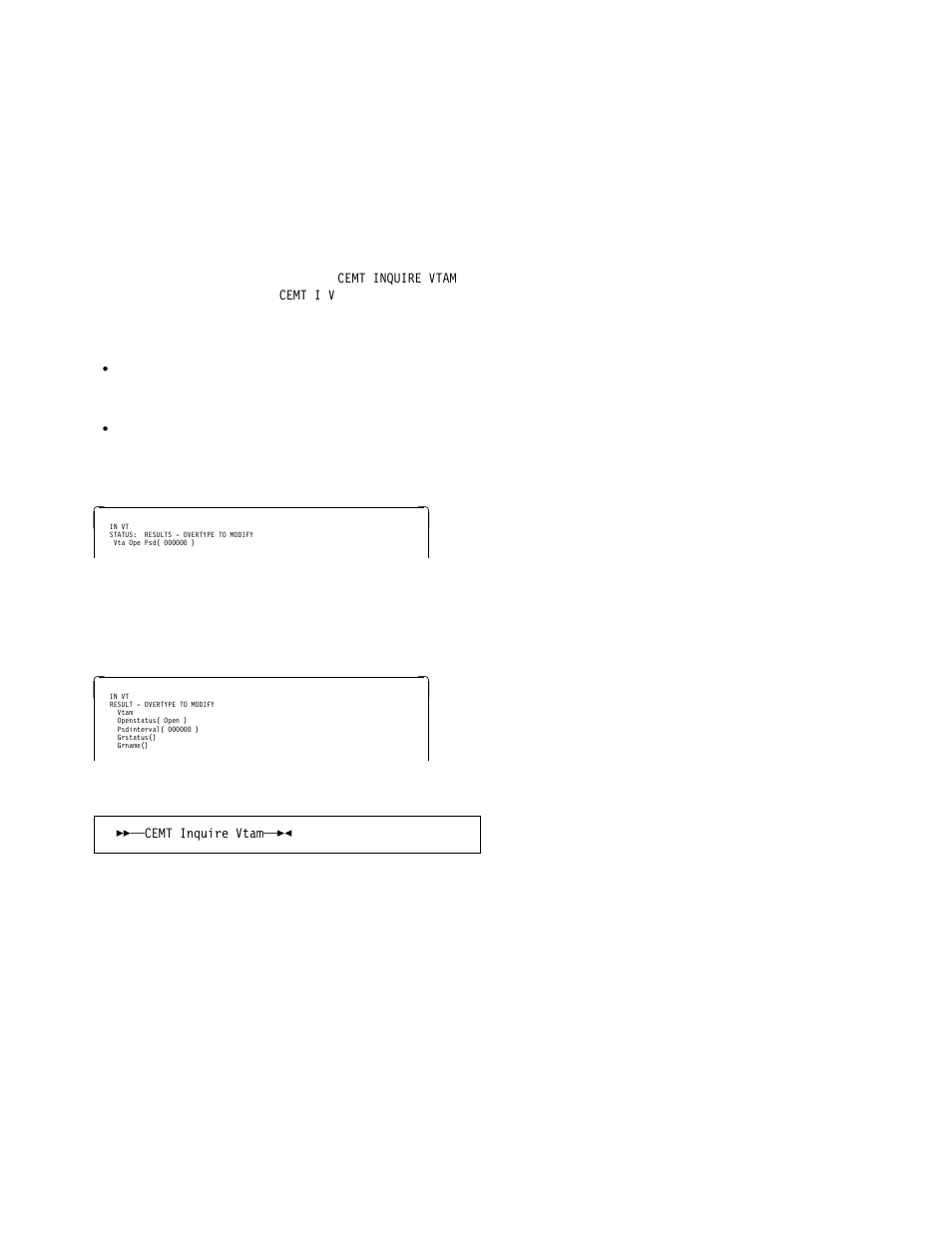 Cemt inquire vtam | IBM CICS Transaction Server for OS/390 SC33-1686-02 User Manual | Page 171 / 317