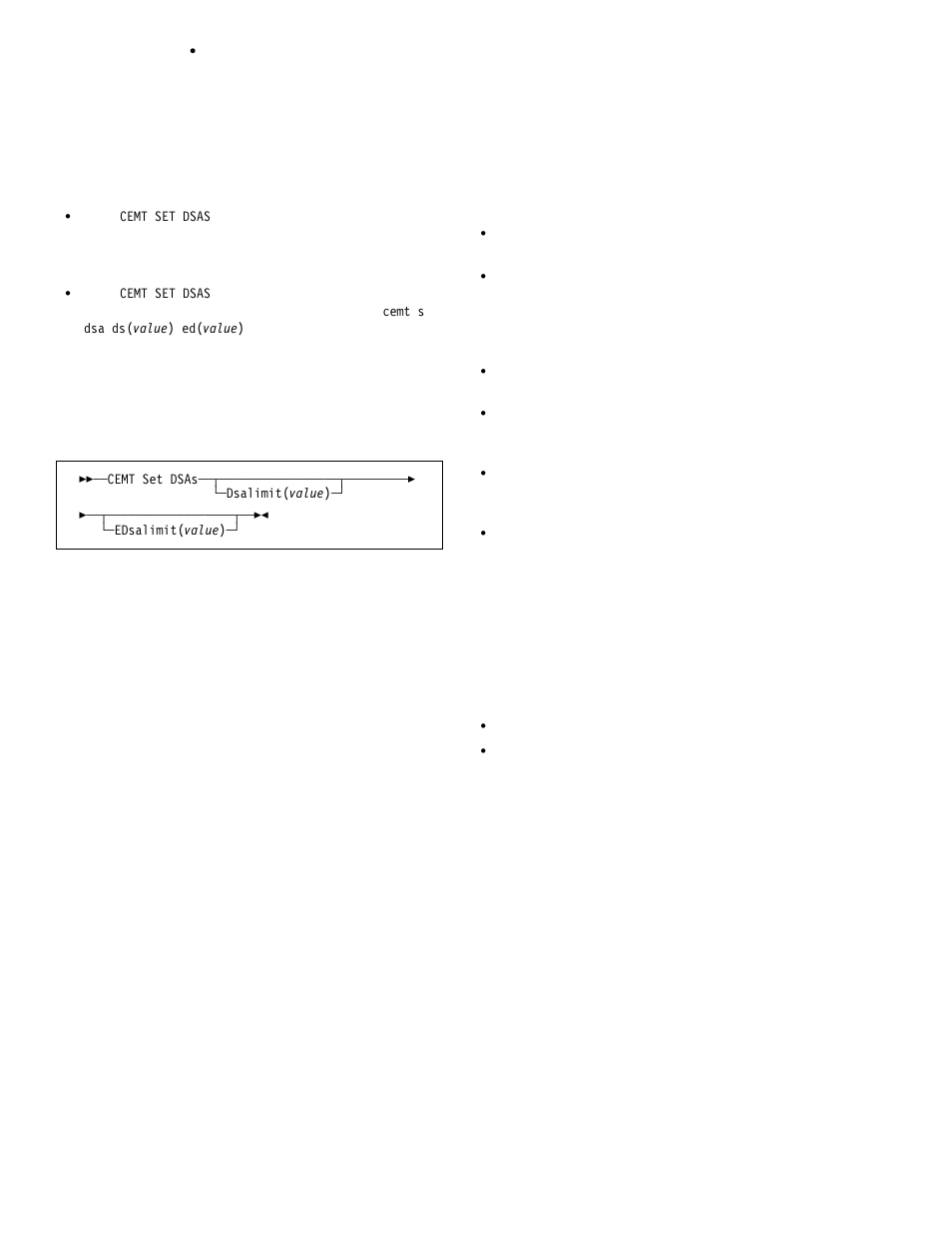 Cemt set dsas, Cemt set dsname | IBM CICS Transaction Server for OS/390 SC33-1686-02 User Manual | Page 194 / 317