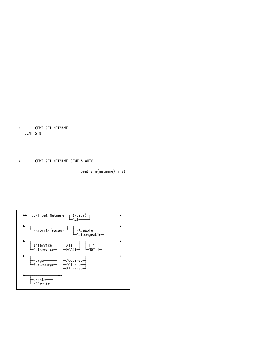 Cemt set netname | IBM CICS Transaction Server for OS/390 SC33-1686-02 User Manual | Page 208 / 317