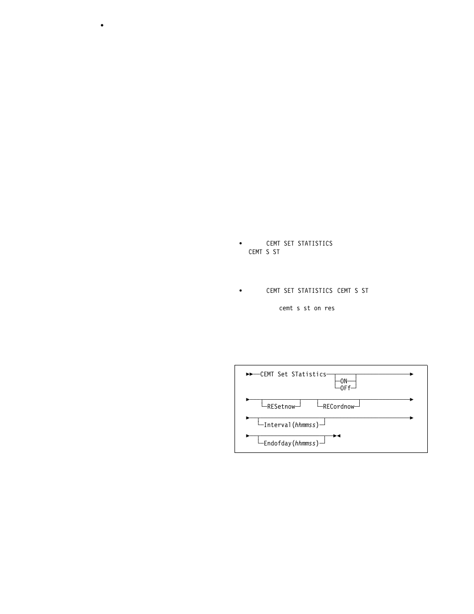 Cemt set queue, Cemt set statistics | IBM CICS Transaction Server for OS/390 SC33-1686-02 User Manual | Page 212 / 317