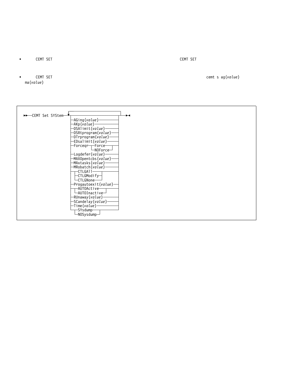 Cemt set system | IBM CICS Transaction Server for OS/390 SC33-1686-02 User Manual | Page 216 / 317