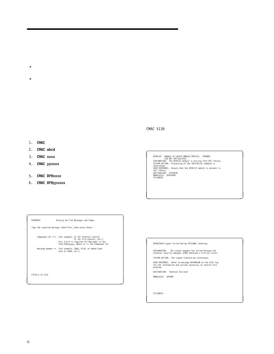 Chapter 18. cmac—messages and codes display, Cmac—messages and codes display | IBM CICS Transaction Server for OS/390 SC33-1686-02 User Manual | Page 247 / 317