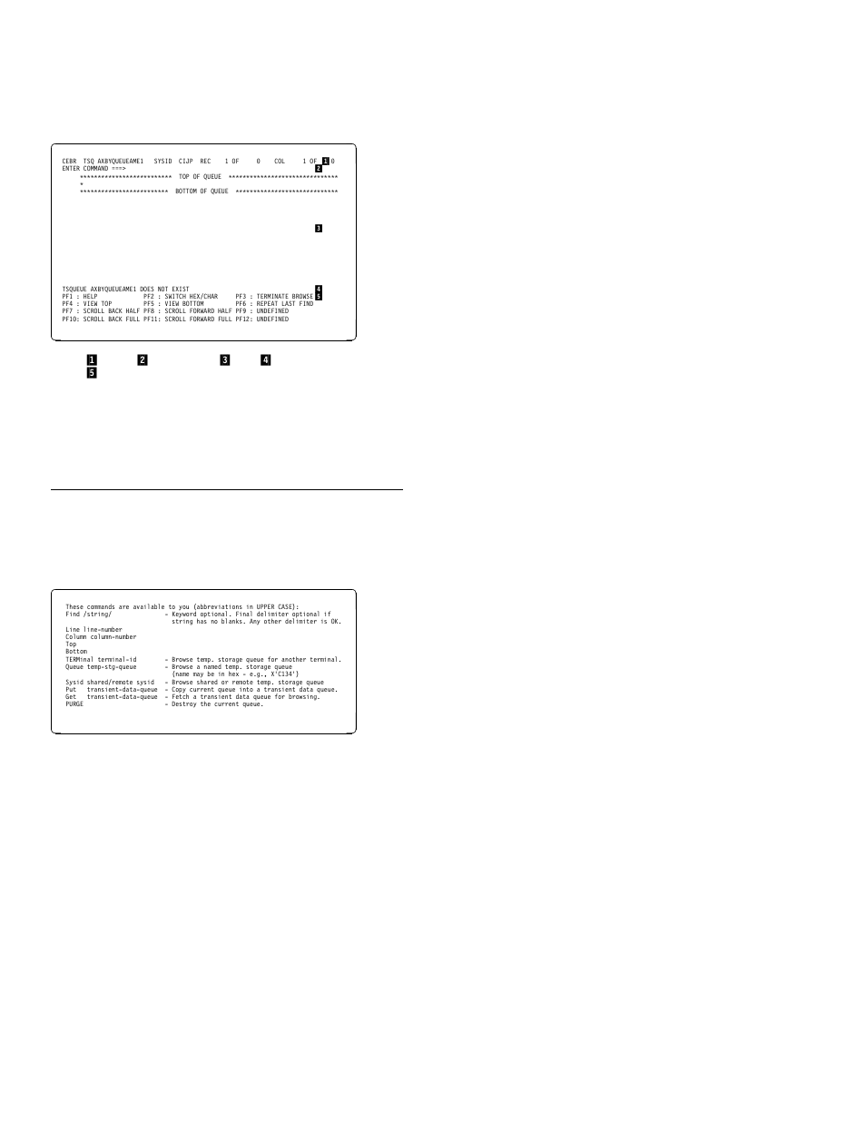 The help panel, Cebr—temporary storage browse | IBM CICS Transaction Server for OS/390 SC33-1686-02 User Manual | Page 38 / 317