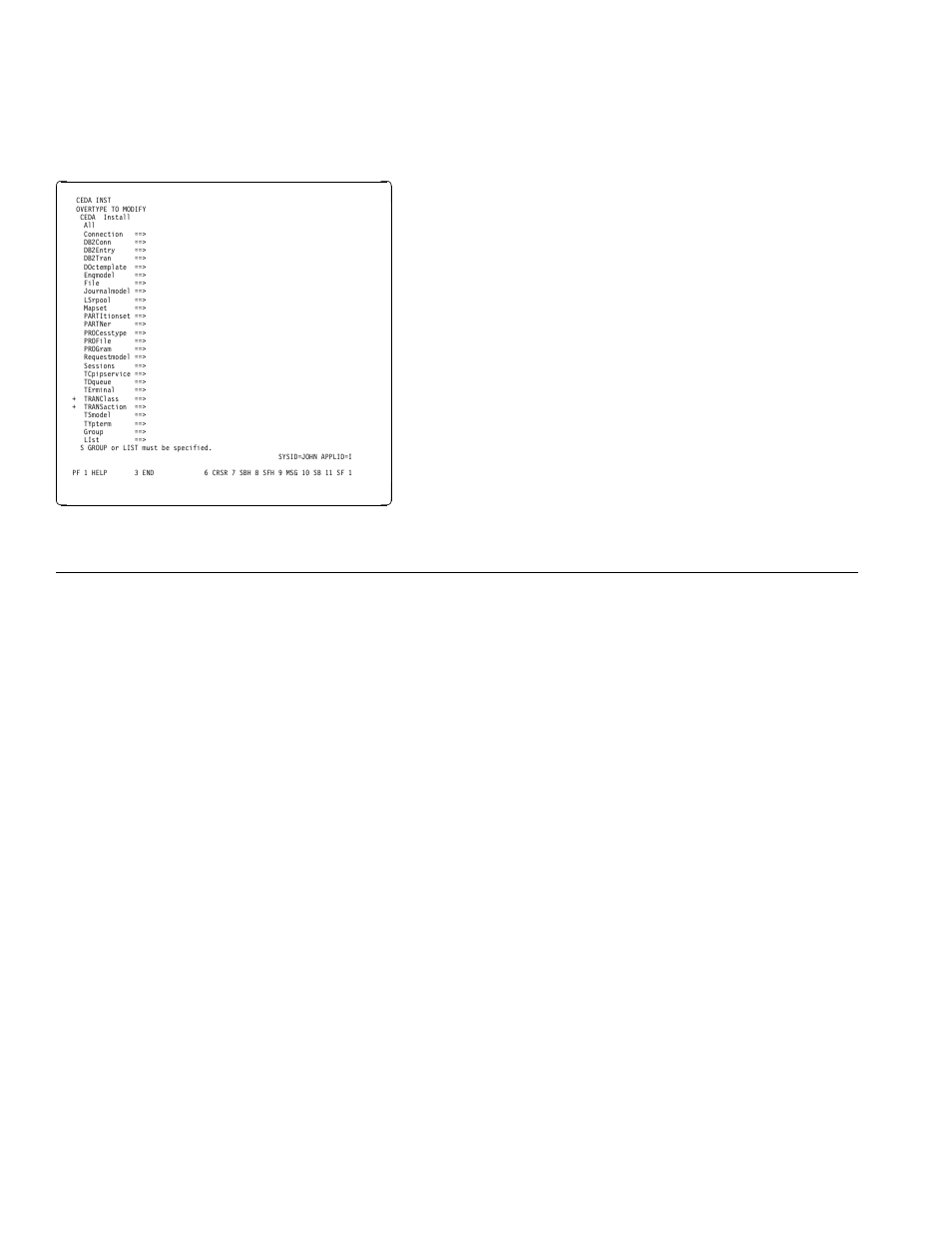 Command syntax, Ceda—resource definition online, Figure 21. ceda transaction: install screen | Cics supplied transactions | IBM CICS Transaction Server for OS/390 SC33-1686-02 User Manual | Page 52 / 317