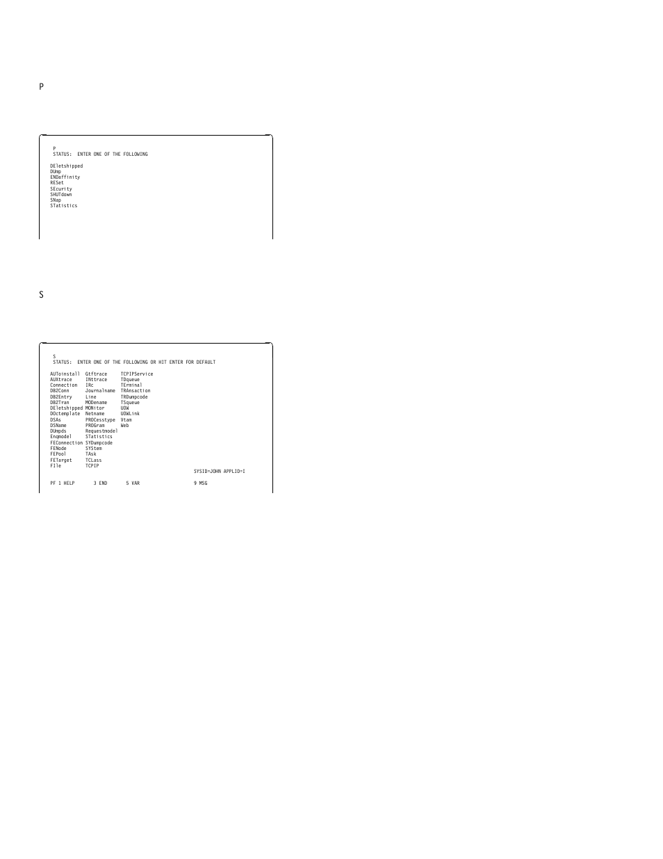 System parameters, Program function (pf) keys, Minimum abbreviation of keywords | All option, Cemt—master terminal | IBM CICS Transaction Server for OS/390 SC33-1686-02 User Manual | Page 64 / 317