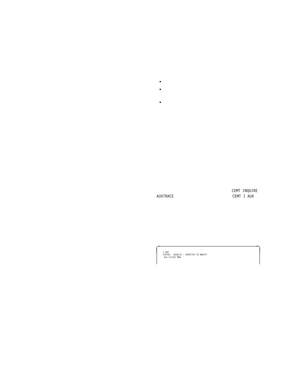 Cemt inquire auxtrace | IBM CICS Transaction Server for OS/390 SC33-1686-02 User Manual | Page 73 / 317