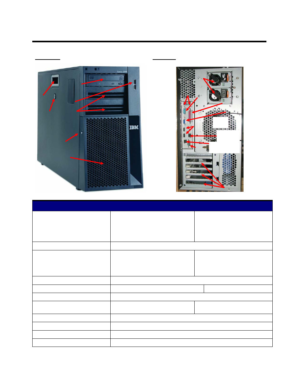 X3400 images, X3400 specifications | IBM X3400 User Manual | Page 11 / 16
